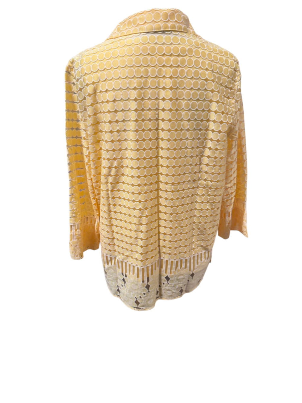Women's Alfred Dunner Yellow & White Blouse Size L - Picture 3 of 4